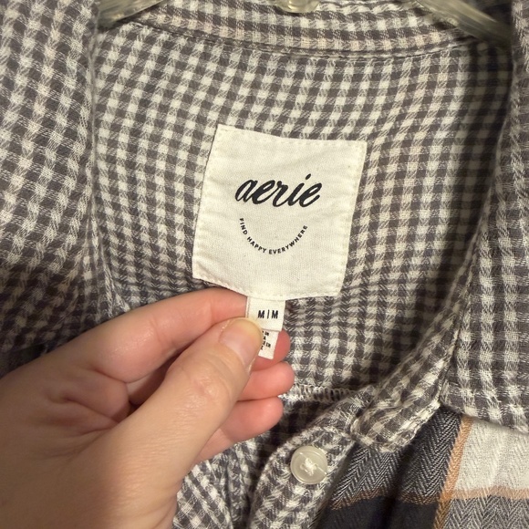 Oversized Plaid Aerie Button Up - Picture 3 of 3